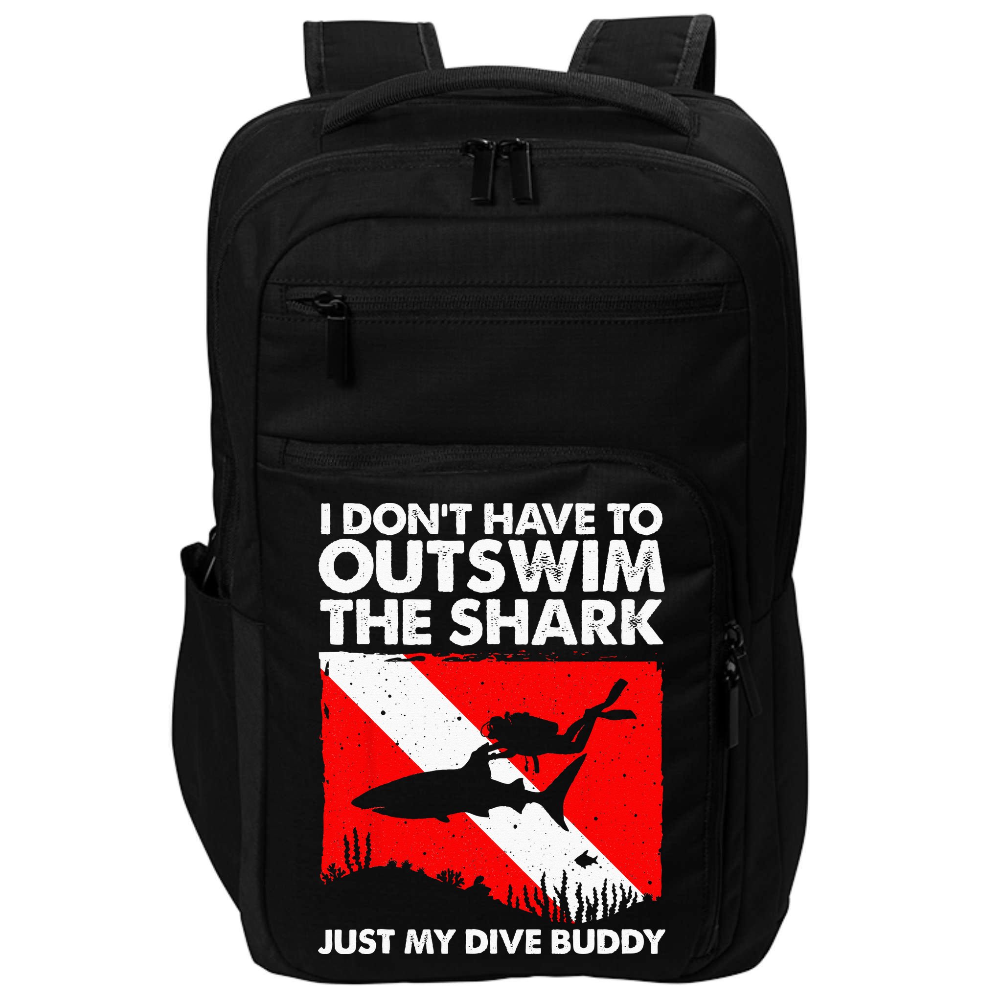 Funny Scuba Diving Design For  Shark Diving Buddy Impact Tech Backpack