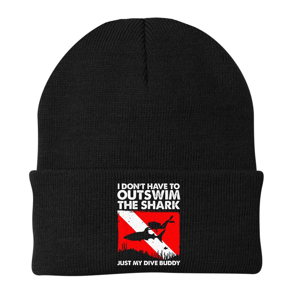Funny Scuba Diving Design For  Shark Diving Buddy Beanie