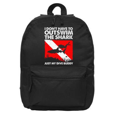 Funny Scuba Diving Design For  Shark Diving Buddy 16 in Basic Backpack