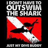 Funny Scuba Diving Design For  Shark Diving Buddy 16 in Basic Backpack
