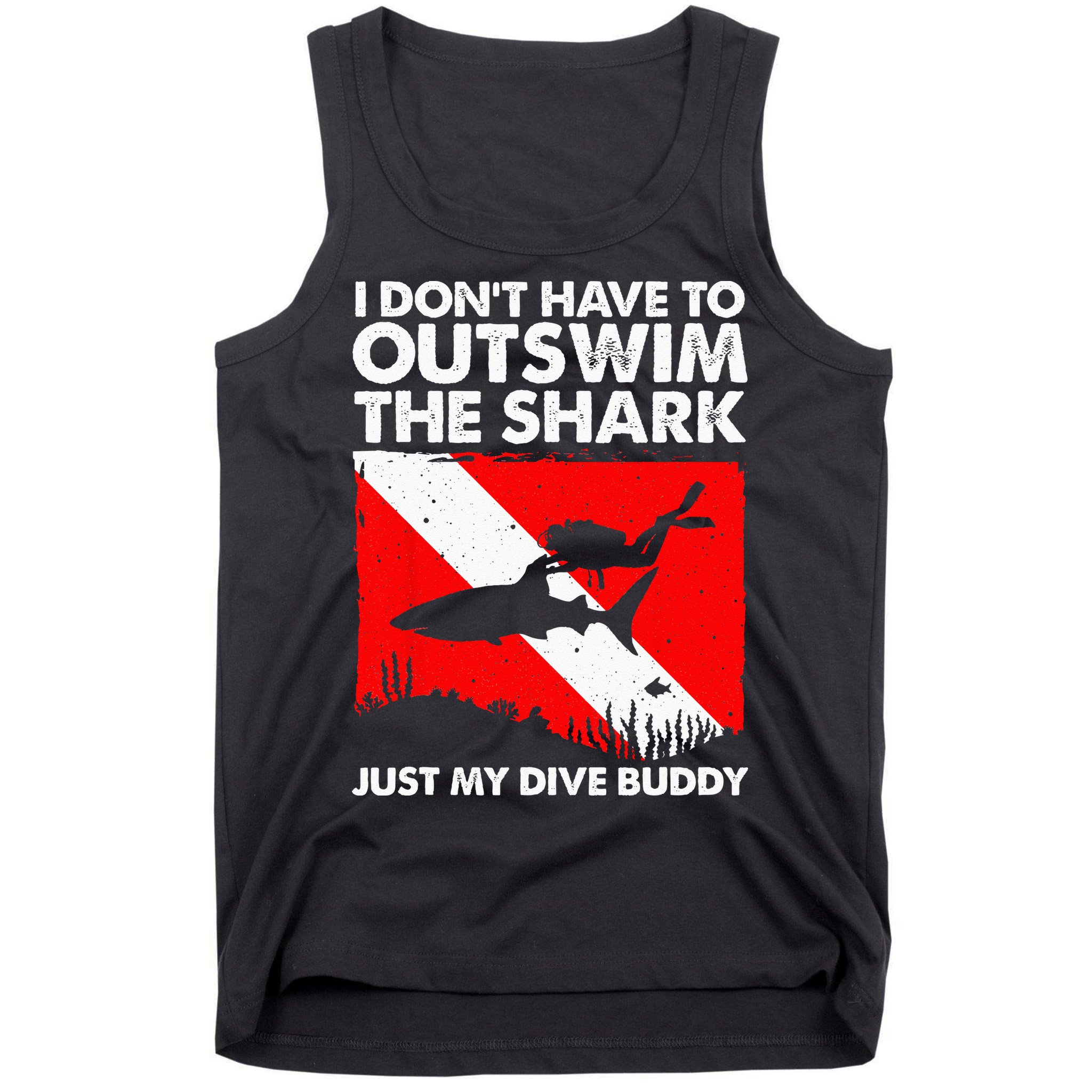 Funny Scuba Diving Design For  Shark Diving Buddy Tank Top