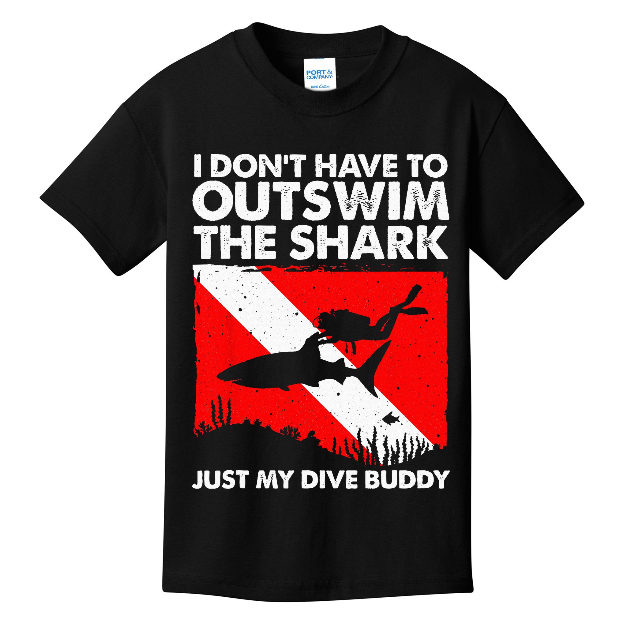 Funny Scuba Diving Design For  Shark Diving Buddy Kids T-Shirt