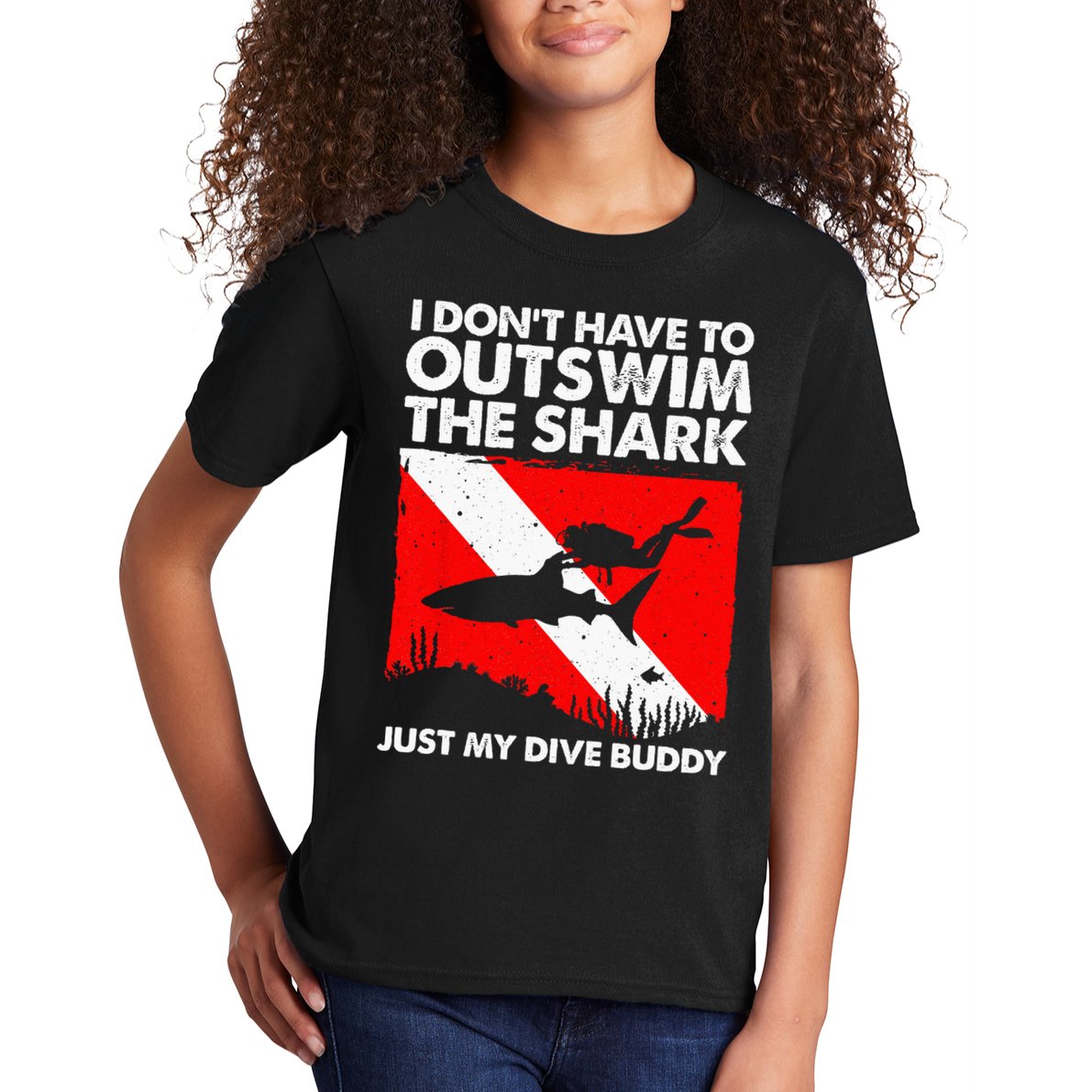 Funny Scuba Diving Design For  Shark Diving Buddy Kids T-Shirt