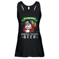 Funny Santa Drinking Beer ItS The Most Wonderful Time For A Beer Ladies Essential Flowy Tank