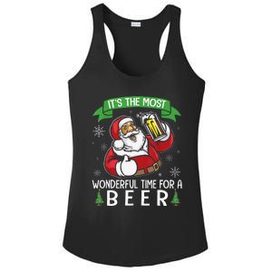 Funny Santa Drinking Beer ItS The Most Wonderful Time For A Beer Ladies PosiCharge Competitor Racerback Tank