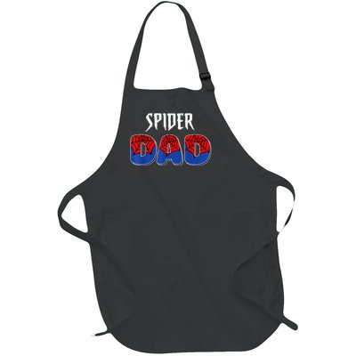 Funny Spider Dad Design Male Parents Spider Love Full-Length Apron With Pockets