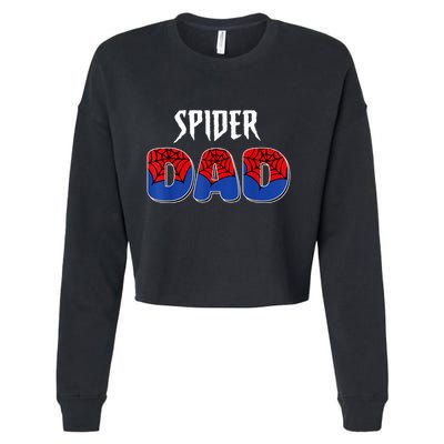 Funny Spider Dad Design Male Parents Spider Love Cropped Pullover Crew