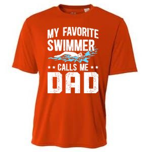 Favorite Swimmer Dad Swim Dad Swimming Father Of A Swimmer Cool Gift Cooling Performance Crew T-Shirt