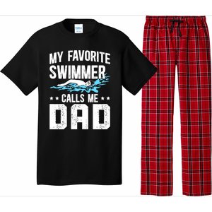 Favorite Swimmer Dad Swim Dad Swimming Father Of A Swimmer Cool Gift Pajama Set