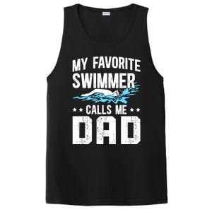 Favorite Swimmer Dad Swim Dad Swimming Father Of A Swimmer Cool Gift PosiCharge Competitor Tank