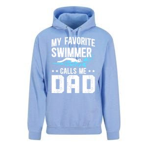 Favorite Swimmer Dad Swim Dad Swimming Father Of A Swimmer Cool Gift Unisex Surf Hoodie