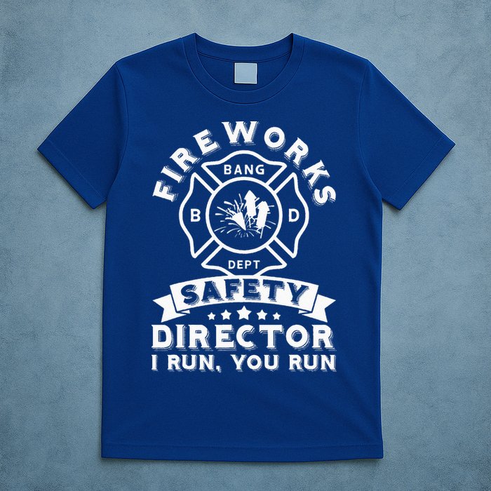Fireworks Safety Director I Run You Run Bang Dept Patriotic T-Shirt