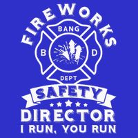 Fireworks Safety Director I Run You Run Bang Dept Patriotic V-Neck T-Shirt