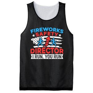 Fireworks Safety Director I Run You Run Funny 4th Of July Mesh Reversible Basketball Jersey Tank