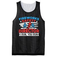 Fireworks Safety Director I Run You Run Funny 4th Of July Mesh Reversible Basketball Jersey Tank