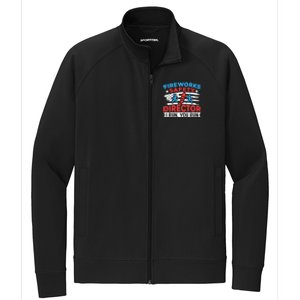 Fireworks Safety Director I Run You Run Funny 4th Of July Stretch Full-Zip Cadet Jacket