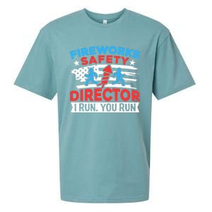 Fireworks Safety Director I Run You Run Funny 4th Of July Sueded Cloud Jersey T-Shirt