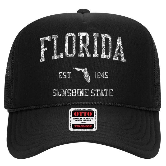 Florida Sports Design Floridian Fl High Crown Mesh Back Trucker Hat