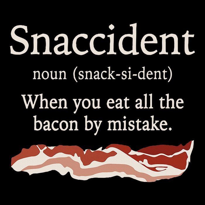 Funny Snaccident Definition Eat All The Bacon By Mistake 16 in Basic Backpack