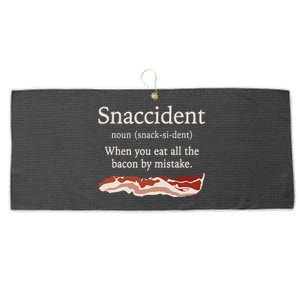 Funny Snaccident Definition Eat All The Bacon By Mistake Large Microfiber Waffle Golf Towel