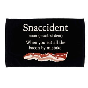 Funny Snaccident Definition Eat All The Bacon By Mistake Microfiber Hand Towel