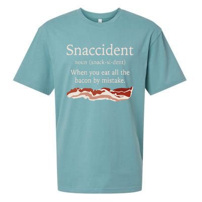 Funny Snaccident Definition Eat All The Bacon By Mistake Sueded Cloud Jersey T-Shirt