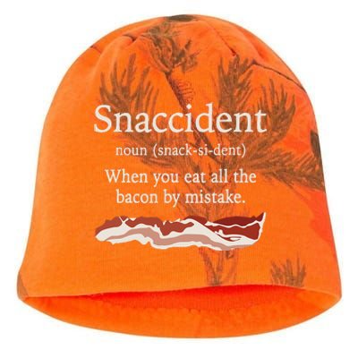 Funny Snaccident Definition Eat All The Bacon By Mistake Kati - Camo Knit Beanie