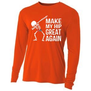 Funny Skelton Dapping Gift Hip Surgery Funny Hip Replacet Meaningful Gift Cooling Performance Long Sleeve Crew