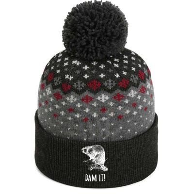 Funny Saying Dam It Beaver Funny Beaver Saying The Baniff Cuffed Pom Beanie