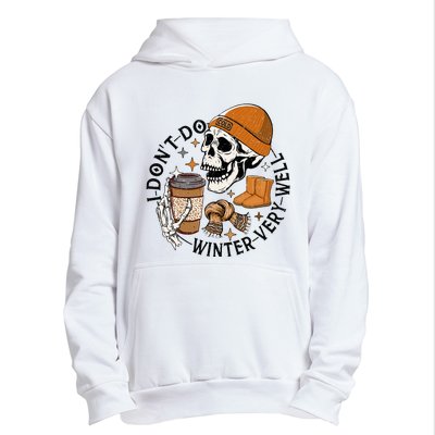 Funny Skull Drinking Coffee I Don't Do Winter Very Well  Urban Pullover Hoodie