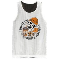 Funny Skull Drinking Coffee I Don't Do Winter Very Well  Mesh Reversible Basketball Jersey Tank