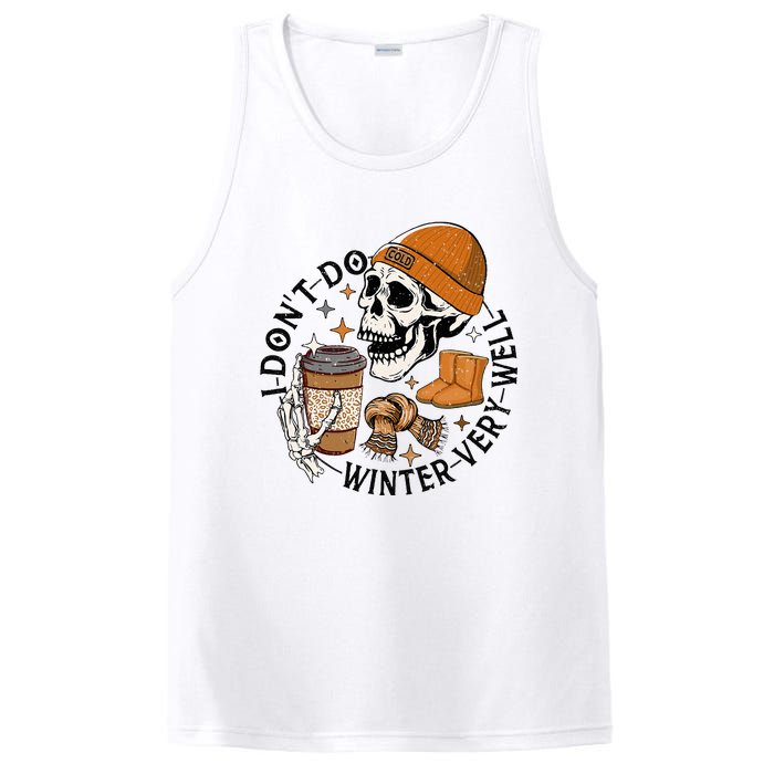 Funny Skull Drinking Coffee I Don't Do Winter Very Well  PosiCharge Competitor Tank