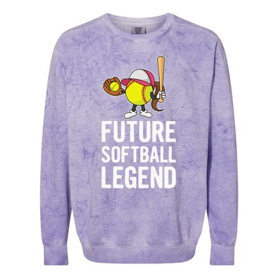 Fastpitch Softball Design for your Future Softball Son Colorblast Crewneck Sweatshirt