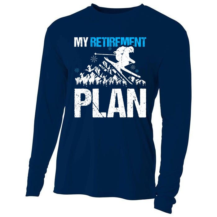 Funny Skiing Design My Retirement Plan For Winter Sports Cooling Performance Long Sleeve Crew