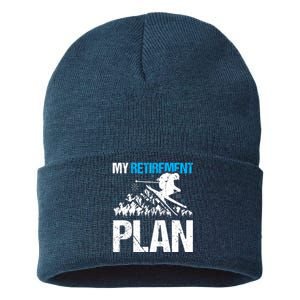 Funny Skiing Design My Retirement Plan For Winter Sports Sustainable Knit Beanie