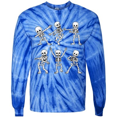 Funny Skeletons Dance Halloween Costume Tie-Dye Long Sleeve Shirt