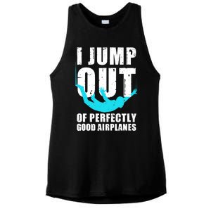 Funny Skydiving Design For Skydiver Skydive Lovers Ladies PosiCharge Tri-Blend Wicking Tank