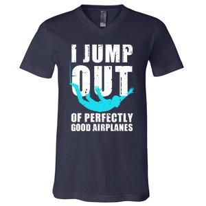 Funny Skydiving Design For Skydiver Skydive Lovers V-Neck T-Shirt