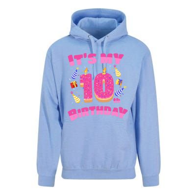 Funny Sweet Donut It's My 10th Birthday 10 Yr Old Gift Funny Gift Unisex Surf Hoodie