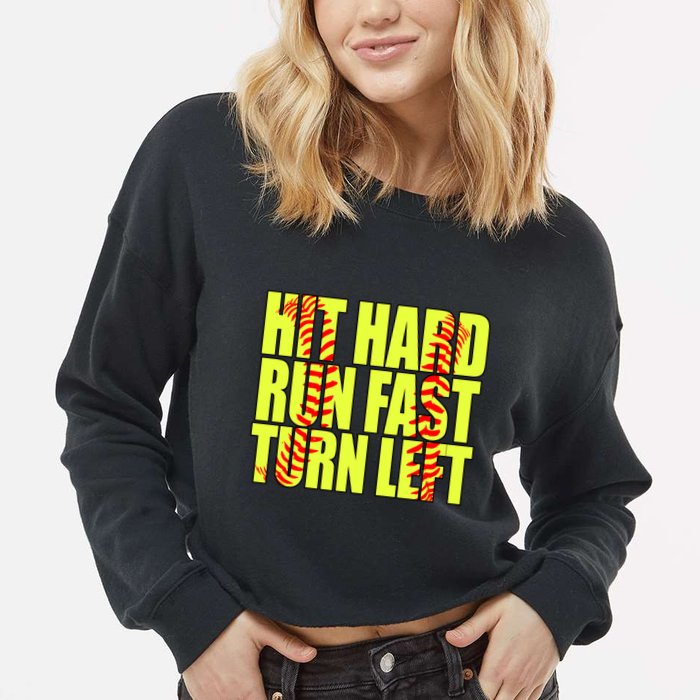 Funny Softball Design Great For Ns And Gift Cropped Pullover Crew