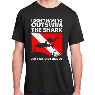 Funny Scuba Diving Design For Men Women Shark Diving Buddy Adult ChromaSoft Performance T-Shirt