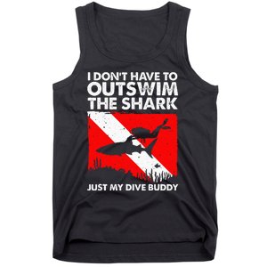 Funny Scuba Diving Design For Men Women Shark Diving Buddy Tank Top