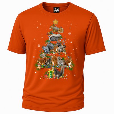 Funny Squirrel Dog Christmas Tree Squirrel Lover Xmas Funny Gift Cooling Performance Crew T-Shirt