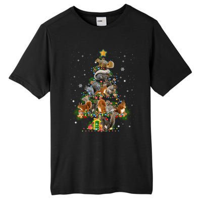 Funny Squirrel Dog Christmas Tree Squirrel Lover Xmas Funny Gift Tall Fusion ChromaSoft Performance T-Shirt