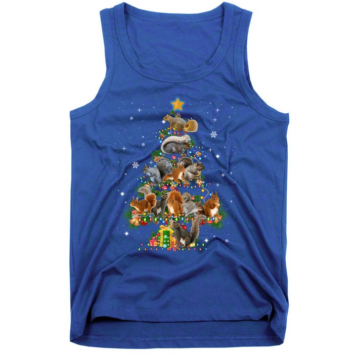 Funny Squirrel Dog Christmas Tree Squirrel Lover Xmas Funny Gift Tank Top