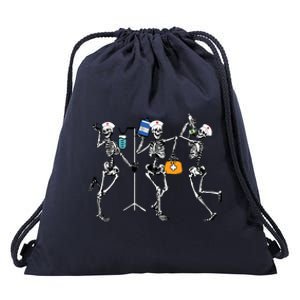 Funny Skeleton Dancing Nurse Halloween Healthcare Crew Gift Drawstring Bag