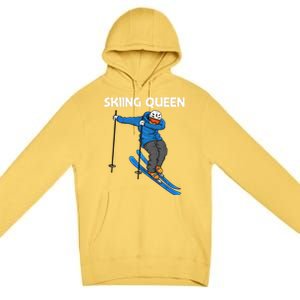 Funny Skiing Design Mom Winter Sport Snow Lovers Gift Premium Pullover Hoodie