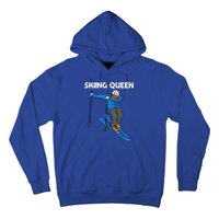 Funny Skiing Design Mom Winter Sport Snow Lovers Gift Hoodie