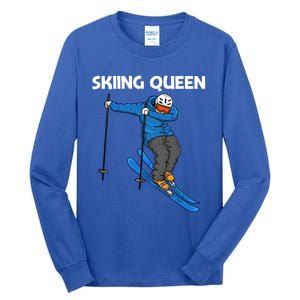 Funny Skiing Design Mom Winter Sport Snow Lovers Gift Tall Long Sleeve T-Shirt