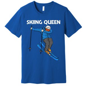 Funny Skiing Design Mom Winter Sport Snow Lovers Gift Premium T-Shirt